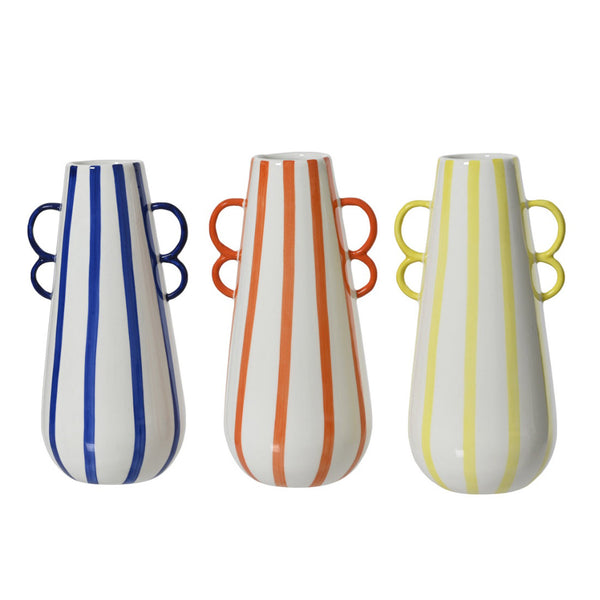 Wavy Striped Porcelain Vase - Each At