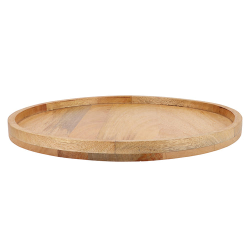 MUMBAI MANGO WOODEN TRAY ROUND EDGE 45X45X3CM