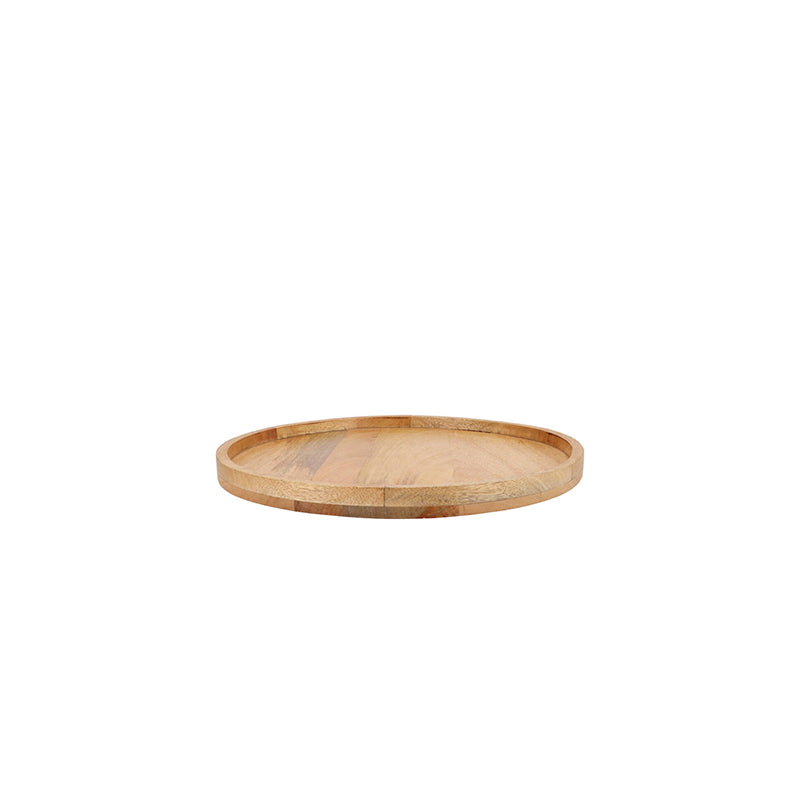 MUMBAI MANGO WOODEN TRAY ROUND EDGE 25X25X3CM
