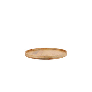 MUMBAI MANGO WOODEN TRAY ROUND EDGE 25X25X3CM