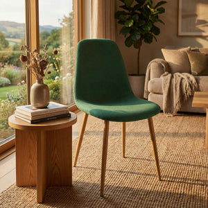 Green Polyester Linen Chair (87 cm)