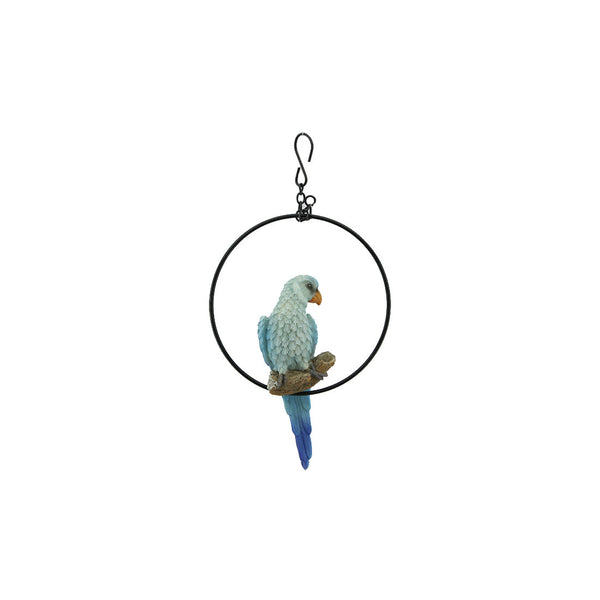 Polyresin Bird In Iron Ring 2 Colours - Each At