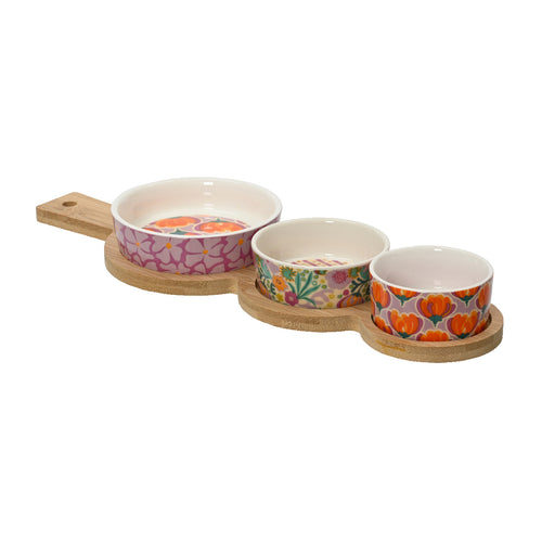 Porcelain Tapas Set With Flower (35 cm)