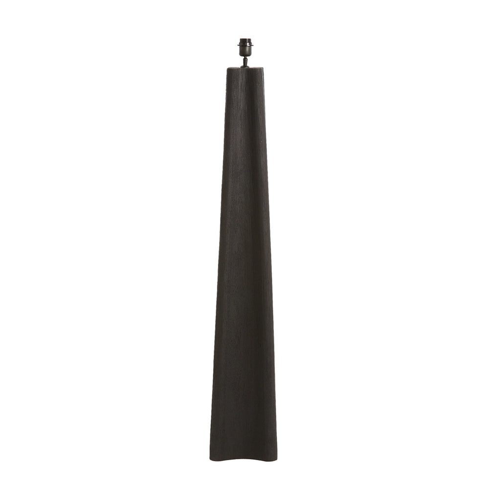Matt Black Navelli Wood Floor Lamp (125 cm)