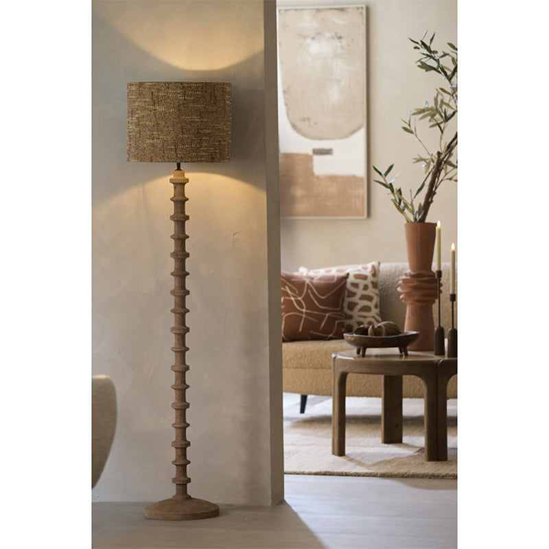 Floor lamp Ø30x135 cm CECILY wood matt grey-brown