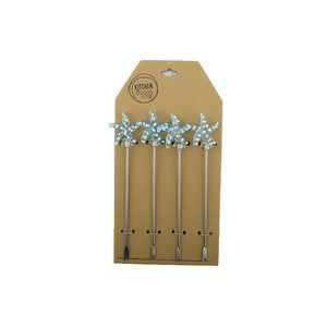 Glass Tapas Picks 3 Colours 4 Per Pack (21 cm)