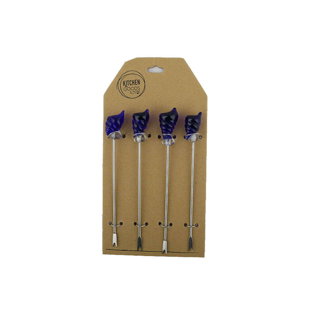 Glass Tapas Picks 3 Colours 4 Per Pack (21 cm)