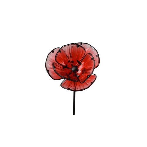 Glass Poppy Garden Stick (91 cm)