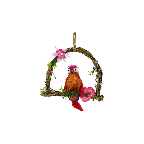 Sisal Parrot On Branch 2 Colours (28 cm) - Each At