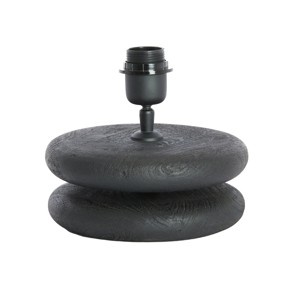 Eboli Matt Black Wood Lamp Base (20 cm)
