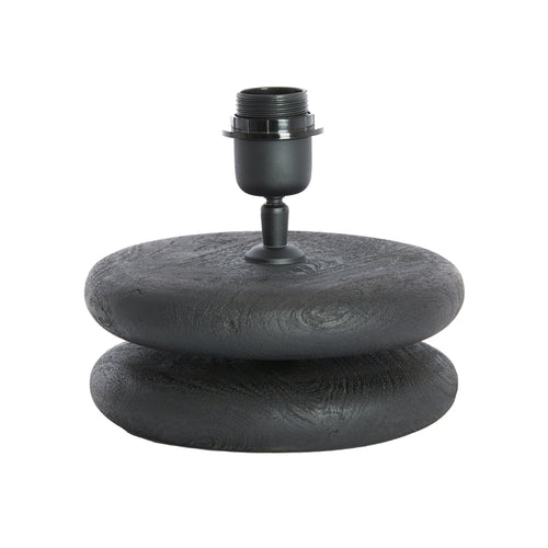 Eboli Matt Black Wood Lamp Base (20 cm)