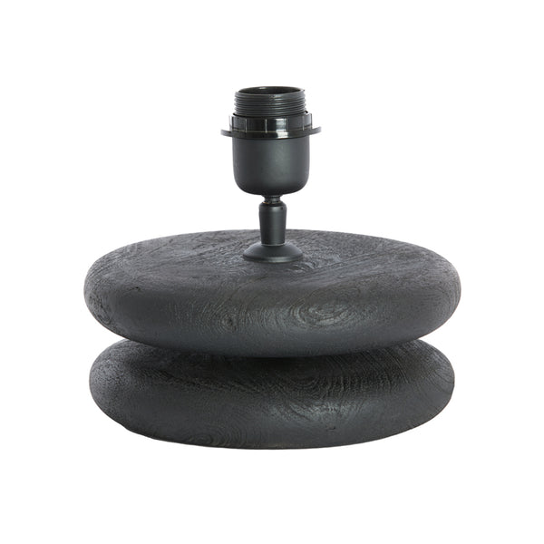 Eboli Matt Black Wood Lamp Base (20 cm)