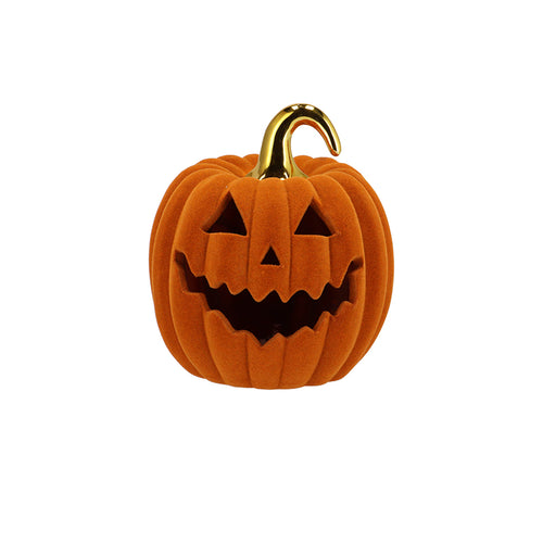 AUTUMN FLOCK SCOTTISH SPICE PUMPKIN FACE LED 15X15X17CM NM