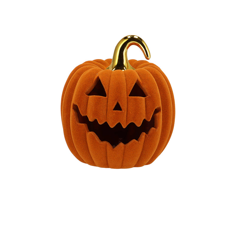 AUTUMN FLOCK SCOTTISH SPICE PUMPKIN FACE LED 17X17X21CM NM