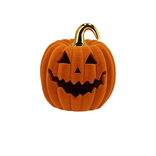 AUTUMN FLOCK SCOTTISH SPICE PUMPKIN FACE LED 17X17X21CM NM