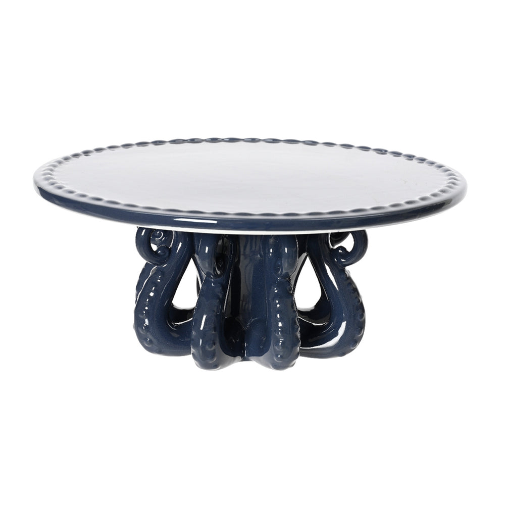 Cake stand shiny blue d25cm 