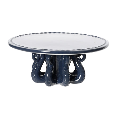 Cake stand shiny blue d25cm 