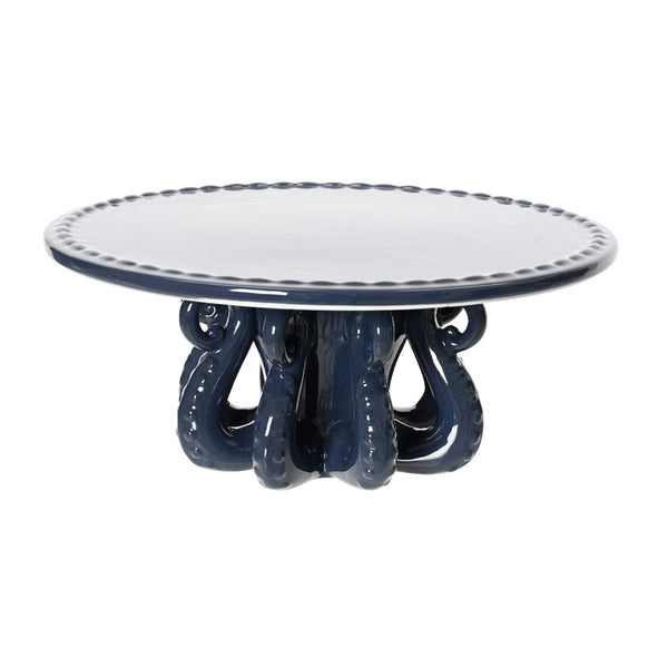 Cake stand shiny blue d25cm 
