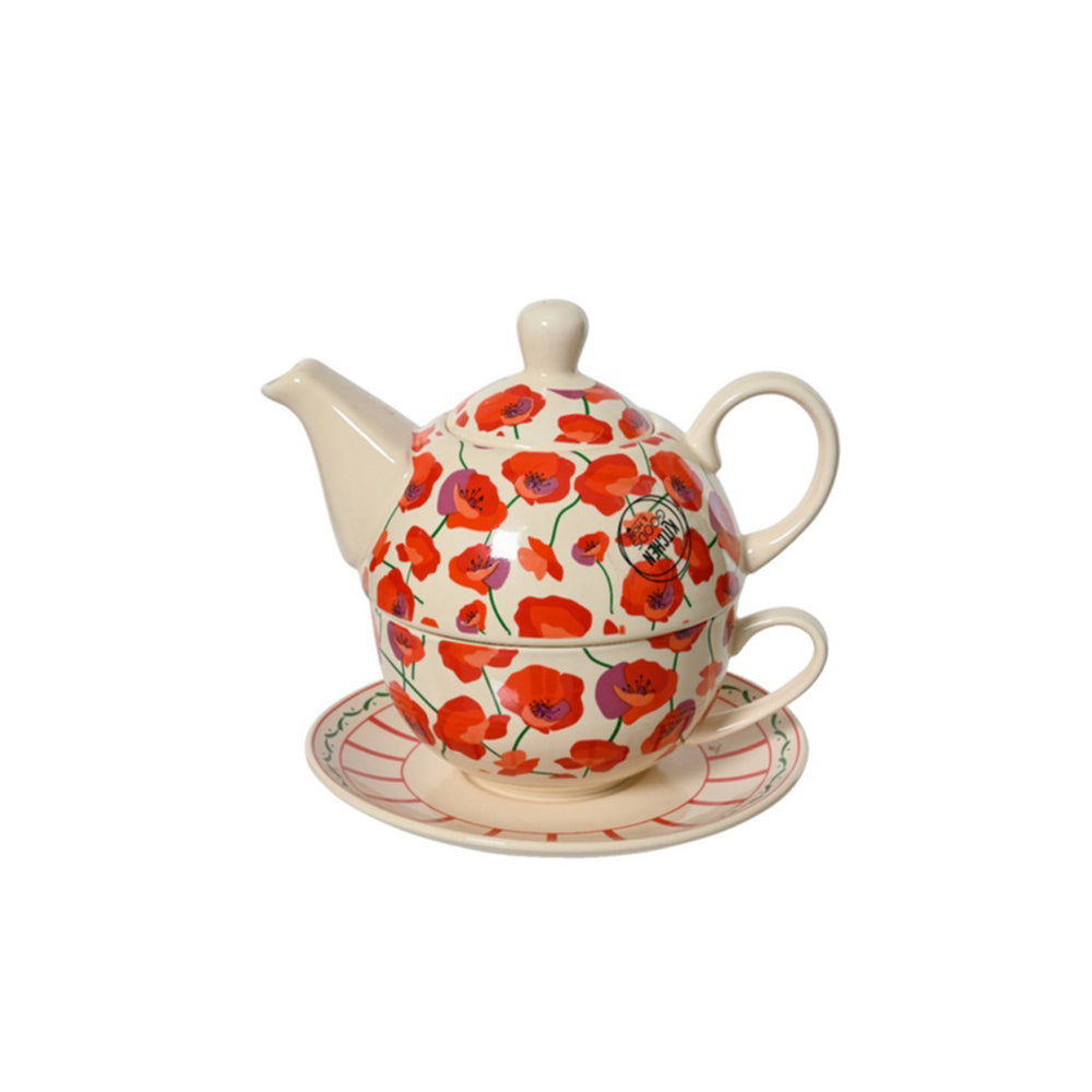 Porcelain Poppy Tea For One Set (16 cm)