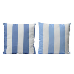 Coastal Blue Striped Outdoor Pillow - Each At