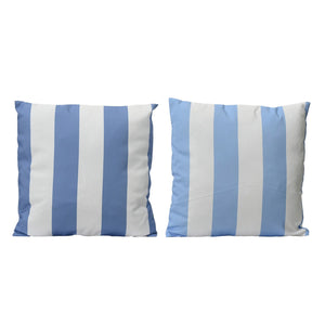 Coastal Blue Striped Outdoor Pillow - Each At