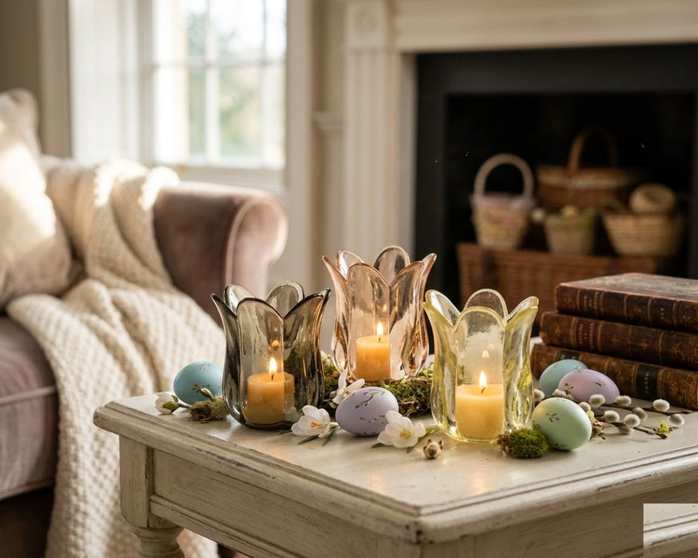 Transparent Glass Flower Tealight Holder (8 cm)