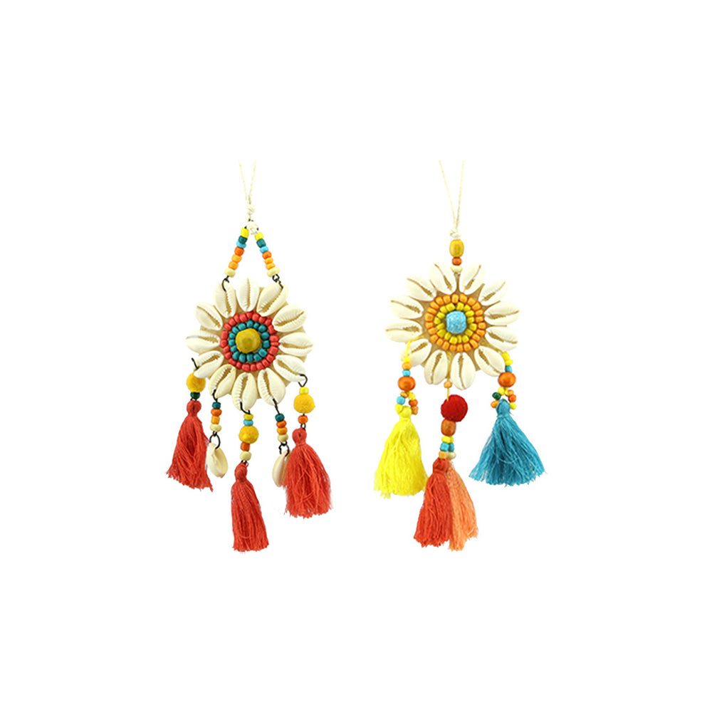 Decorative Shell With Pompom 2 Colours (15 cm) - Each At
