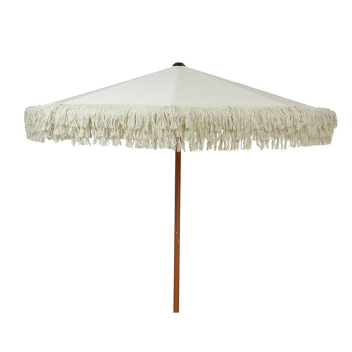 Fringed Outdoor Patio Umbrella (Neutral Sand)