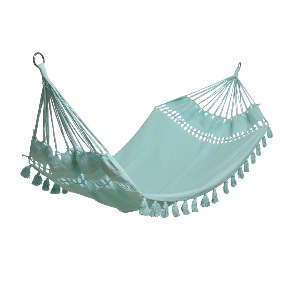 Mint Cotton Hammock With Tassels (200 cm)