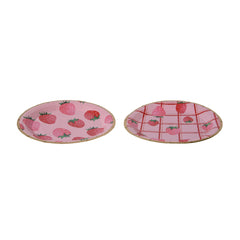 Plate paper strawberry pink pack of 10 d18cm 