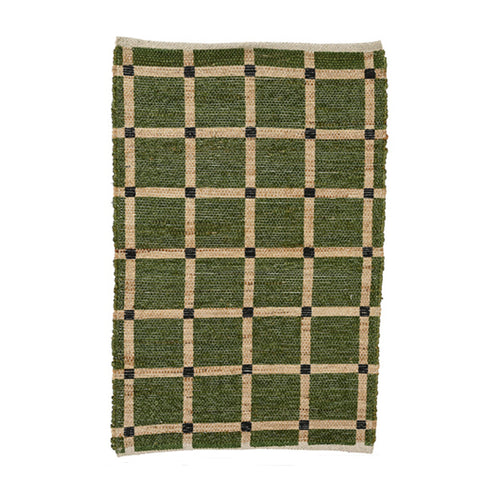 Natural Green Jute Rug (90 cm)