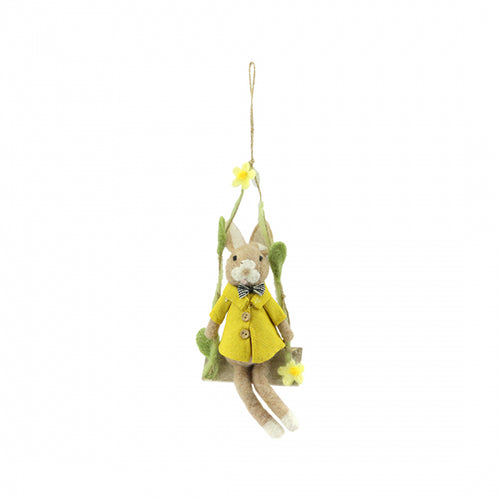 Wool Bunny On Swing (40 cm)