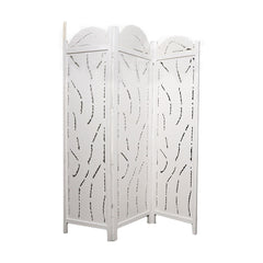 White Washed Mango Wood Leaf Screen (175 cm)