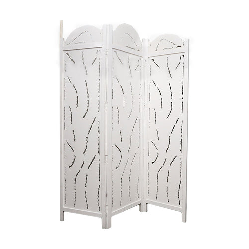 White Washed Mango Wood Leaf Screen (175 cm)