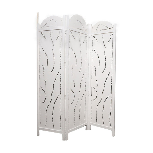 White Washed Mango Wood Leaf Screen (175 cm)