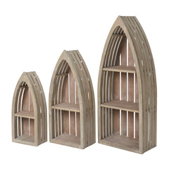 Fir Wood Cabinet Boat Set of 3