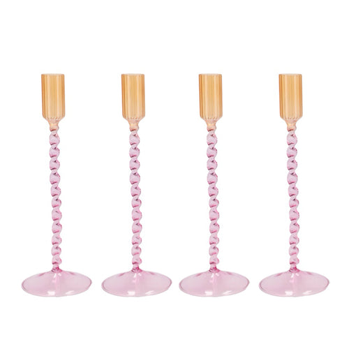 Pastel Twisted Glass Candle Holder (20 cm)