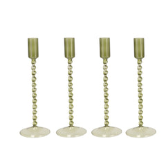 Green Twisted Glass Candle Holder (20 cm)