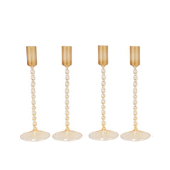 Brown Twisted Glass Candle Holder (20 cm)