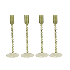 Green Twisted Glass Candle Holder (25 cm)
