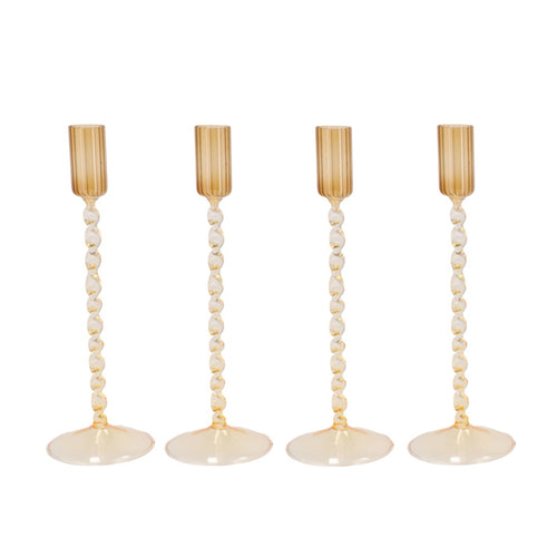 Brown Twisted Glass Candle Holder (25 cm)