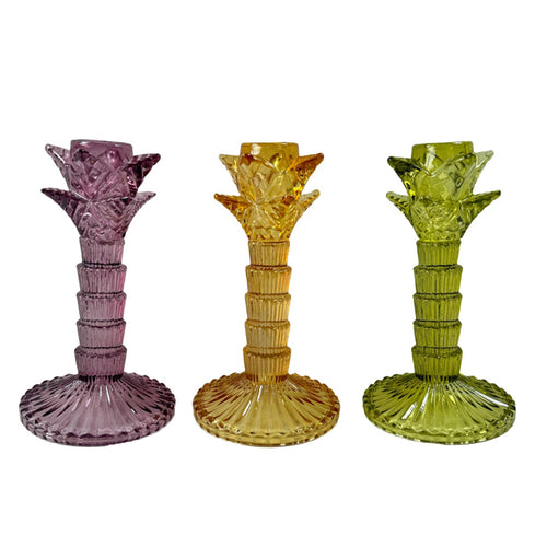 Ornate Vintage Glass Candlestick - Each At