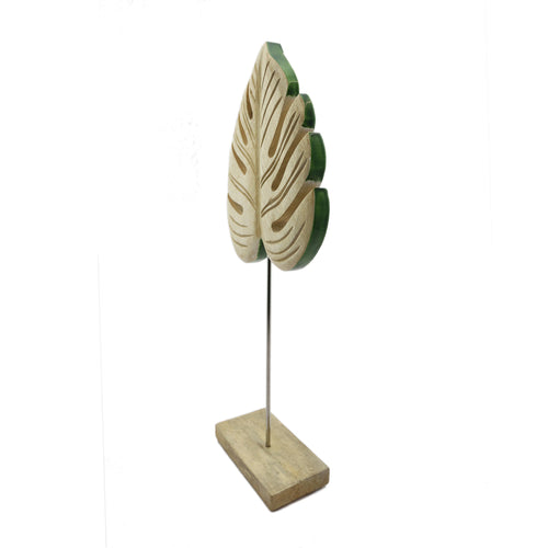 Monstera Wood Leaf On Stand (48 cm)