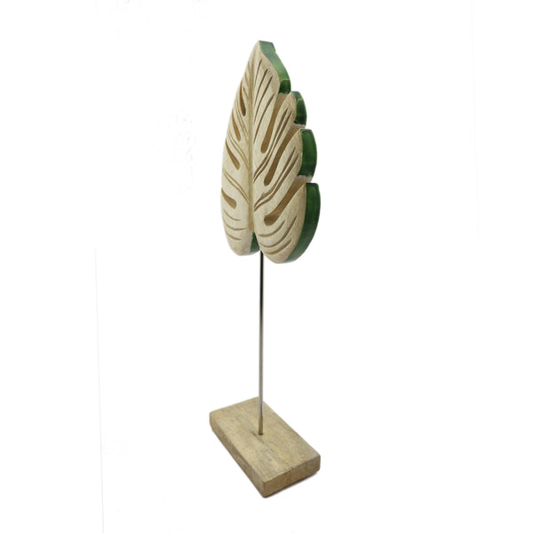 Monstera Wood Leaf On Stand (48 cm)