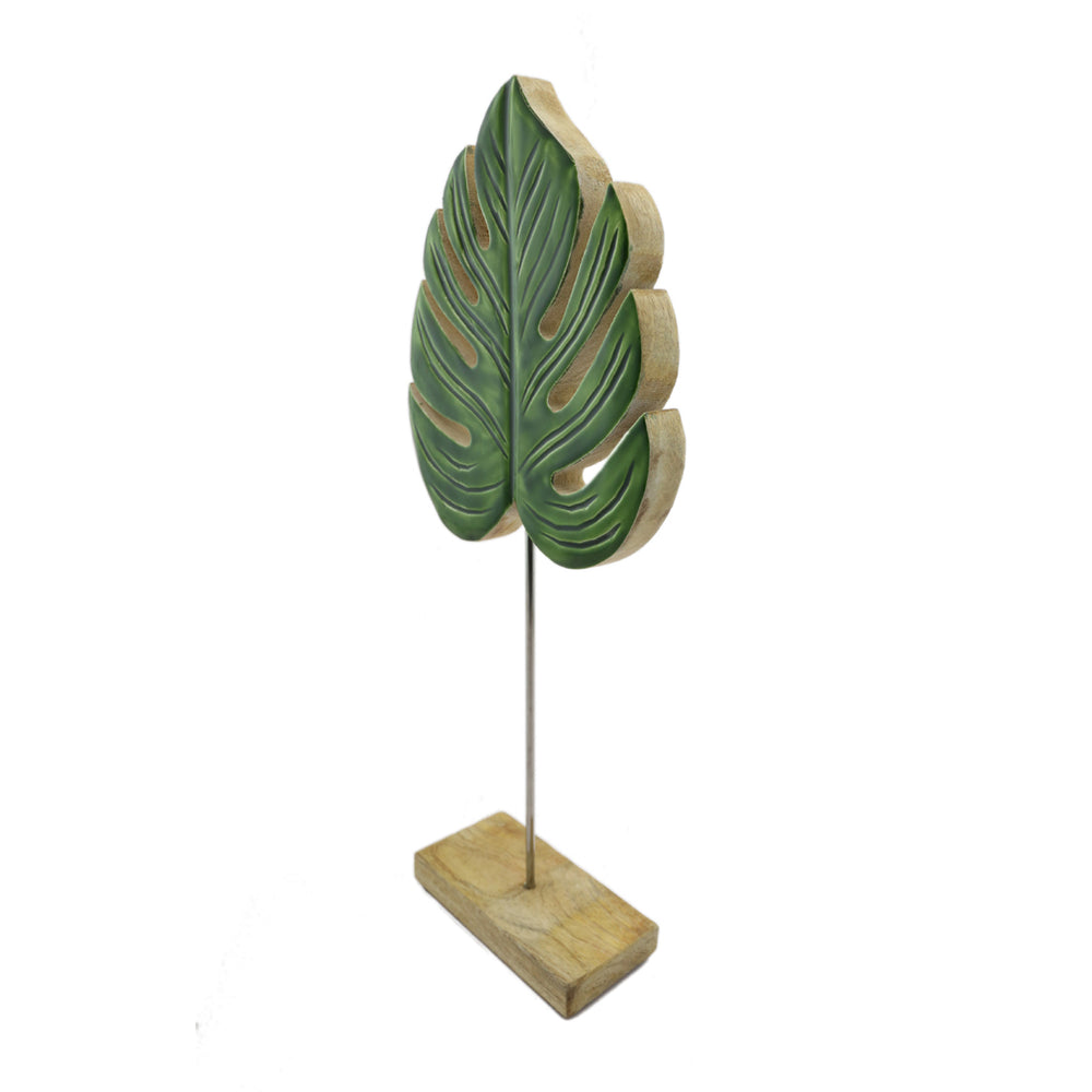 Monstera Wood Leaf On Stand (48 cm)