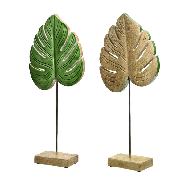 Monstera Wood Leaf On Stand (48 cm)