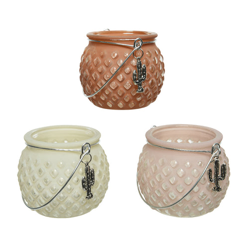 Glass Tealight Holder 3 Colors (8.5 cm)