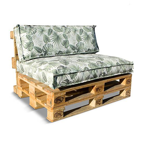 Green Palm Leaves Pallet Cushion Set 2pcs (120 cm)