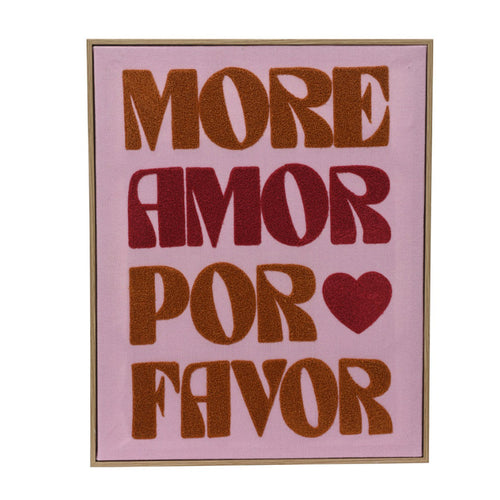 "More Amor Por Favor" Typography Canvas Art