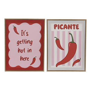Picante" Chili Pepper Canvas Wall Art  - Each At